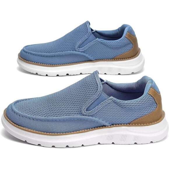 〽️ Men\'s Closed Toe Loafers Light Blue Sneakers Pull-On Walking Comfort Shoes main image 6